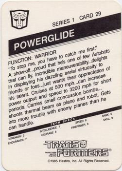 1985 Hasbro Transformers #29 Powerglide Back