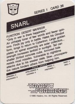1985 Hasbro Transformers #36 Snarl Back