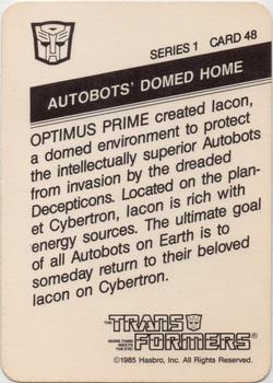 1985 Hasbro Transformers #48 Autobots' Domed Home Back