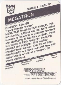 1985 Hasbro Transformers #97 Megatron Back