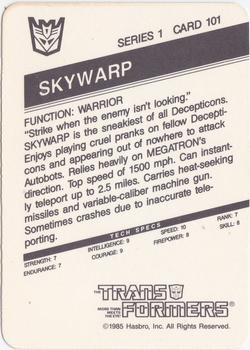 1985 Hasbro Transformers #101 Skywarp Back