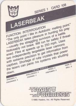 1985 Hasbro Transformers #108 Laserbeak Back