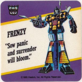 1985 Hasbro Transformers - Stickers #NNO Frenzy Front