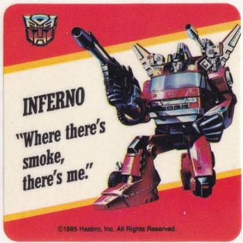 1985 Hasbro Transformers - Stickers #NNO Inferno Front