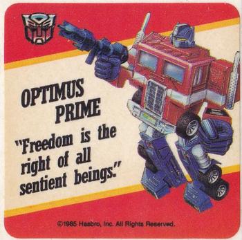1985 Hasbro Transformers - Stickers #NNO Optimus Prime Front