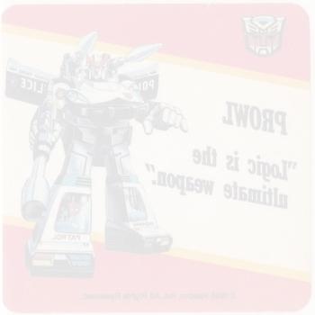 1985 Hasbro Transformers - Stickers #NNO Prowl Back