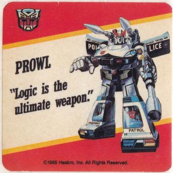 1985 Hasbro Transformers - Stickers #NNO Prowl Front