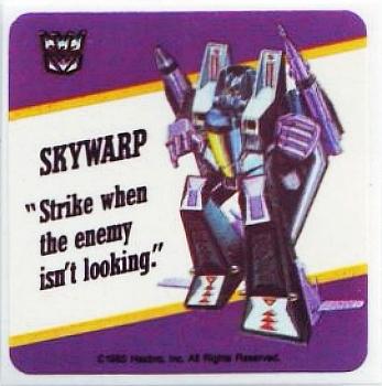 1985 Hasbro Transformers - Stickers #NNO Skywarp Front