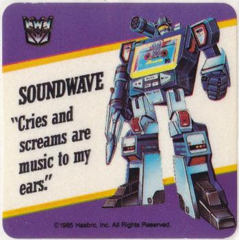 1985 Hasbro Transformers - Stickers #NNO Soundwave Front