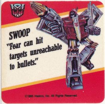 1985 Hasbro Transformers - Stickers #NNO Swoop Front