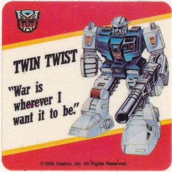1985 Hasbro Transformers - Stickers #NNO Twin Twist Front