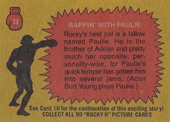 1979 Topps Rocky II #13 Rappin' with Paulie Back