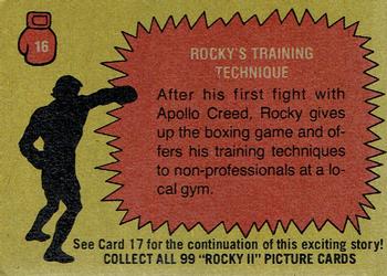1979 Topps Rocky II #16 Rocky's Training Technique Back
