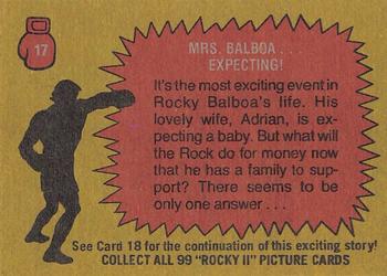 1979 Topps Rocky II #17 Mrs. Balboa ... Expecting! Back