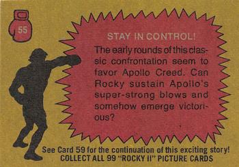 1979 Topps Rocky II #55 Stay in Control! Back