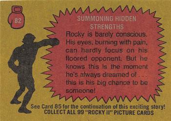 1979 Topps Rocky II #82 Summoning Hidden Strengths Back