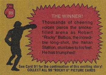 1979 Topps Rocky II #89 The Winner! Back