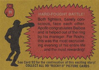 1979 Topps Rocky II #91 A Hard-Fought Battle! Back