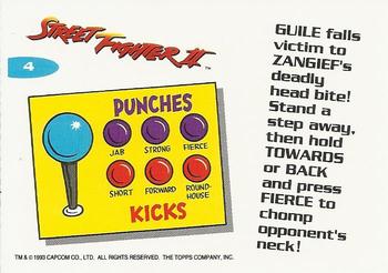 1993 Topps Street Fighter II #4 Head Bite! Back