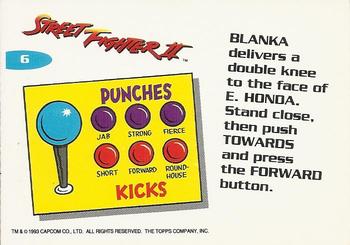 1993 Topps Street Fighter II #6 Ouch! Back