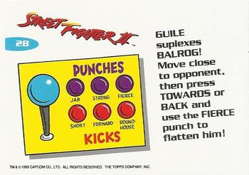 1993 Topps Street Fighter II #28 Suplex! Back