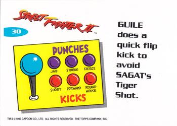1993 Topps Street Fighter II #30 Flip Kick! Back