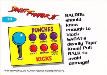 1993 Topps Street Fighter II #33 Knee High! Back