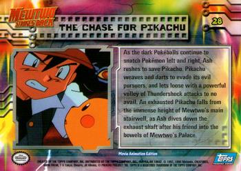 1999 Topps Pokemon the First Movie - Foil (Blue Topps Logo) #28 The Chase for Pikachu Back