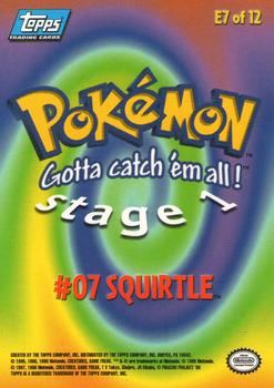 1999 Topps Pokemon the First Movie - Foil (Blue Topps Logo) #E7 #07 Squirtle - Stage 1 Back
