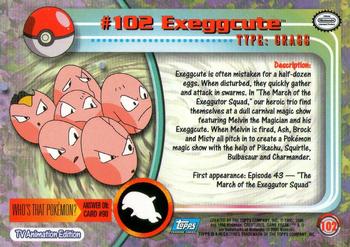2000 Topps Pokemon TV Animation Edition Series 2 #102 Exeggcute Back