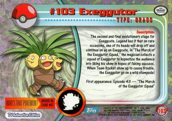 2000 Topps Pokemon TV Animation Edition Series 2 #103 Exeggutor Back