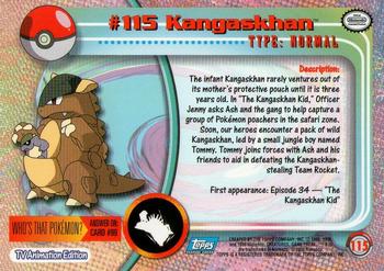 2000 Topps Pokemon TV Animation Edition Series 2 #115 Kangaskhan Back