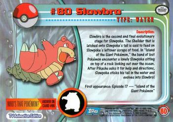 2000 Topps Pokemon TV Animation Edition Series 2 #80 Slowbro Back