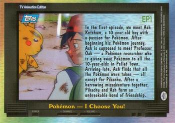 2000 Topps Pokemon TV Animation Edition Series 2 #EP1 Pokémon - I Choose You! Back