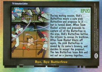 2000 Topps Pokemon TV Animation Edition Series 2 #EP20 Bye, Bye Butterfree Back