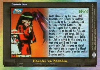 2000 Topps Pokemon TV Animation Edition Series 2 #EP23 Haunter vs. Kadabra Back