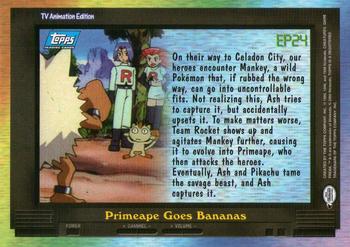 2000 Topps Pokemon TV Animation Edition Series 2 #EP24 Primeape Goes Bananas Back