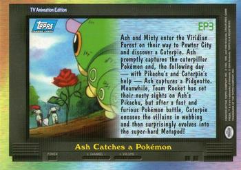 2000 Topps Pokemon TV Animation Edition Series 2 #EP3 Ash Catches a Pokémon Back