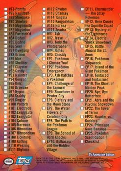 2000 Topps Pokemon TV Animation Edition Series 2 #NNO Checklist Back