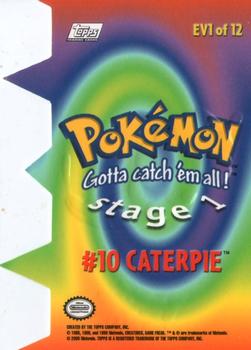 2000 Topps Pokemon TV Animation Edition Series 2 - Die Cut Embossed #EV1 Caterpie Back