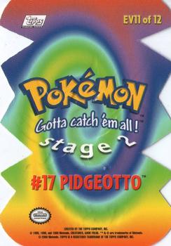 2000 Topps Pokemon TV Animation Edition Series 2 - Die Cut Embossed #EV11 Pidgeotto Back