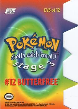 2000 Topps Pokemon TV Animation Edition Series 2 - Die Cut Embossed #EV3 Butterfree Back