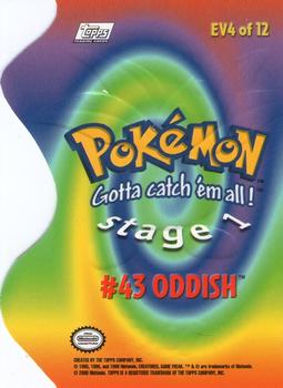 2000 Topps Pokemon TV Animation Edition Series 2 - Die Cut Embossed #EV4 Oddish Back