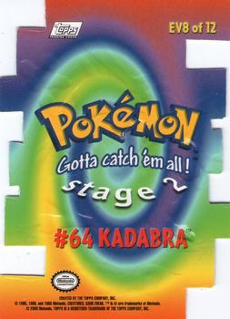 2000 Topps Pokemon TV Animation Edition Series 2 - Die Cut Embossed #EV8 Kadabra Back