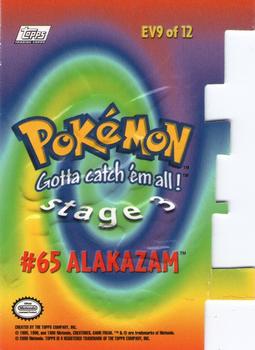 2000 Topps Pokemon TV Animation Edition Series 2 - Die Cut Embossed #EV9 Alakazam Back