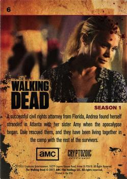 2011 Cryptozoic The Walking Dead Season 1 #6 Andrea Back