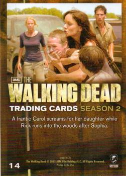 2012 Cryptozoic Walking Dead Season 2 #14 Frightened and Alone Back
