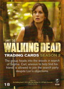 2012 Cryptozoic Walking Dead Season 2 #18 Searching for Sophia Back