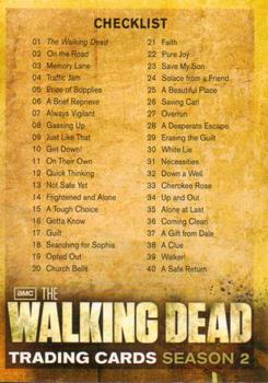 2012 Cryptozoic Walking Dead Season 2 #80 Checklist Front