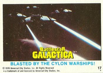1978 Topps Battlestar Galactica #17 Blasted By the Cylon Warships! Front